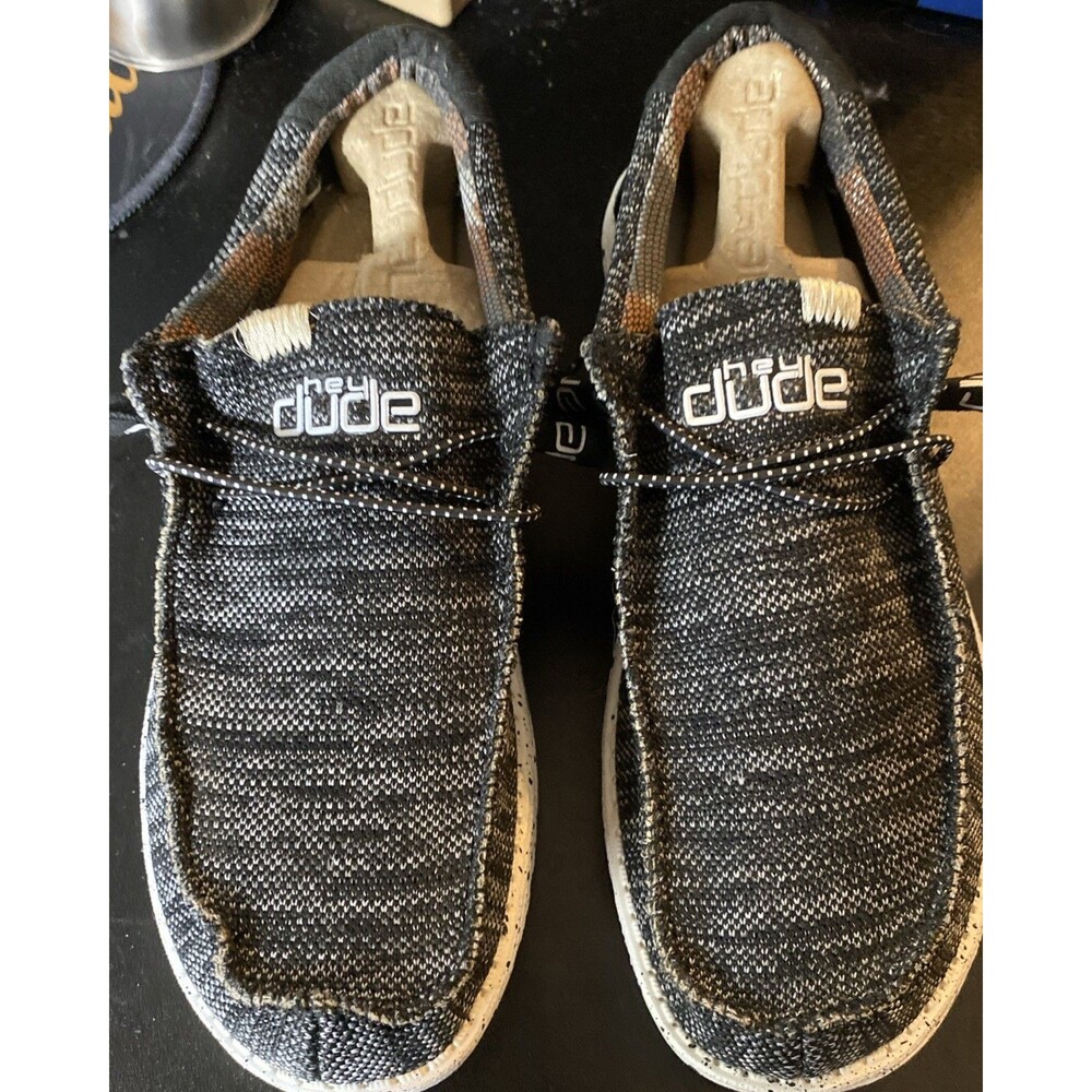 Hey Dude Wally Sox Men's Shoes - Black And White, US 9